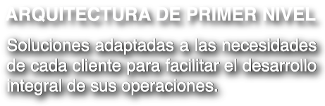 ARQUITECTURA DE PRIMER NIVEL
